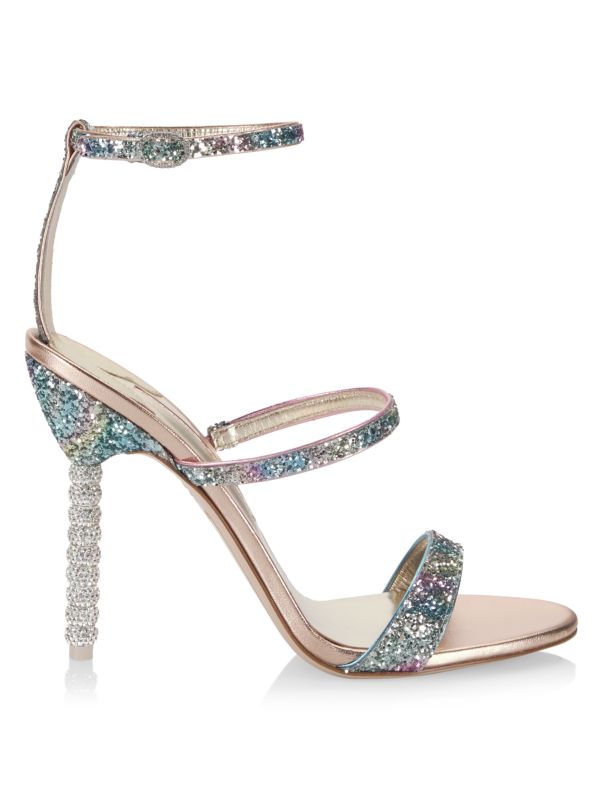 Sophia Webster Rosalind Crystal-Embellished Glitter Sandals